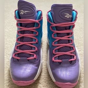 REEBOK QUESTION MID Easter GS Girls  Violet/Blue V72789 Allen Iverson Sz 6.5Y